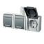 FAMATEL ATLAS SCHUKO socket 3-fold horizontal with M20 outlet on plaster 16A 230V IP65 gray thumbnail 2