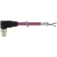 M12 male 90° B-cod. with cable shielded PUR 1x2xAWG24 vt 4.0m thumbnail 1