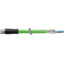 M8 female 0° D-cod. with cable shielded PUR 1x4xAWG22 gn 0.2m thumbnail 1