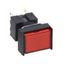 Pushbutton complete, dia. 16 mm, lighted LED 24 VDC, rectangular, red, A16 7577F thumbnail 1