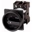 P1-32/V/SVB-SW/N/HI11 Main switch, P1, 32 A, rear mounting, 3 pole + N, 1 N/O, 1 N/C, STOP function, With black rotary handle and locking ring, Lockable in the 0 (Off) posi thumbnail 1