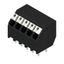 Printed circuit board terminals, 3.50 mm, Number of poles: 5, 135°, Solder pin length (l): 3.5 mm, black, PUSH IN with actuator, Clamping range, max. : 1.5 mm², Tape thumbnail 4
