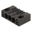 PCB plug-in connector, male header, Clip-on flange, THT solder connection, 10.16 mm, Number of poles: 9, 90°, Solder pin length (l): 3.5 mm, silver-plated, black, Box thumbnail 1