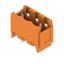 PCB plug-in connector, male header, closed side, THT solder connection, 5.08 mm, Number of poles: 3, 180°, Solder pin length (l): 3.2 mm, tinned, orange, Box thumbnail 1