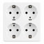 4-Way Power Socket 16A, 250V~Max: 3680W, IP20 Without Cable, White thumbnail 1