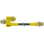 T-Coupler M12 male / M12 male+cable+ M12 female PUR 3x0.34 bk 0.2m thumbnail 2