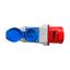 CEE-Wall socket combination, Type E, 16A, IP44, pre-wired thumbnail 2
