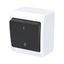 GALATEA Two-pole switch No. 2 10A 230V on plaster IP44 black thumbnail 1