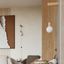 WALL LAMP WITH SWITCH ON CABLE GLASS LAMP SHADE WOODEN ELEMENTS ON G9 thumbnail 6