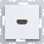 HDMI socket with 90° plug connection, A.x/C.x light white matte thumbnail 1