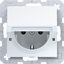 SCHUKO wall socket, locking port, plug-in, A.x/C.x, white glass thumbnail 1