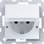 SCHUKO wall socket, fixed, Safety Plus, plug-in type, A.x/C.x matte white thumbnail 1