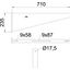 AW 80 71 FT Wall bracket with welded head plate B710mm thumbnail 2