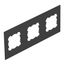 Cover plate 3x EK for T12L 213x88mm Polyvinylchloride Graphite black R thumbnail 1