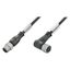 Sensor/actuator line, Connecting line, M12 / M12, Number of poles : 3, 0.6 m, pin, straight - socket, 90&deg;, Shielded: No, LED: No, Sheath material: PUR, Halogen: No thumbnail 2