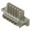 PCB plug-in connector, female header, Flange, THT solder connection, 7.00 mm, Number of poles: 4, 180°, Solder pin length (l): 3.2 mm, silver-plated, Pebble grey, Box thumbnail 2