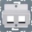 Central plate 2gang for AMP jacks, com-tech, p. white glossy thumbnail 2