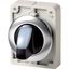 M30I-FWRLK-W Illuminated selector switch actuator, RMQ-Titan, with thumb-grip, maintained, 2 positions, White, Front ring stainless steel thumbnail 2