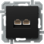 SOCKET CAT5e KS DOUBLE 2x RJ45 8/8 BK XO 4417216 thumbnail 1