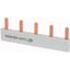 Phase busbar with 5x pins, 1-phase, insulated, straight thumbnail 1