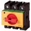P3-100/IVS-RT/N On-Off switch, P3, 100 A, service distribution board mounting, 3 pole + N, Emergency switching off function, with red thumb grip and yellow front plat thumbnail 1