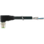 M12 male 90° A-cod. with cable shielded PUR 4x0.34 shielded bk 1m thumbnail 1