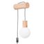 WALL LAMP WITH SWITCH ON CABLE GLASS LAMP SHADE WOODEN ELEMENTS ON G9 thumbnail 2