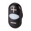 M22S-DDL-S-X4/X5 Double actuator pushbutton, RMQ-Titan, Actuators and indicator lights non-flush, momentary, White lens, black, black, inscribed, Bezel: black thumbnail 2