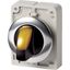 M30C-FWLK-Y Illuminated selector switch actuator, RMQ-Titan, With thumb-grip, momentary, 2 positions, yellow, Metal bezel thumbnail 3
