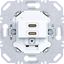 USB charging socket, 2 x USB C (20W), matte light white thumbnail 1