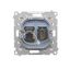 Double socket outlet without earthing, 16A, cream white/electro white thumbnail 2