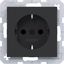 SCHUKO wall socket, Safety Plus, plug-in type, A.x/C.x, matte night black thumbnail 1