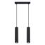 HANGING LAMP WITH TWO HANGERS AND BLACK GROOVED LAMPSHADES, CARBON SERIES thumbnail 1