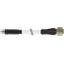 M8 male 0° snap-in / M12 female 0° A-cod. screw-in PUR 3x0.25 gy 1m thumbnail 2