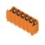 PCB plug-in connector, male header, Dovetails for fixing blocks, THT solder connection, 5.00 mm, Number of poles: 6, 180°, Solder pin length (l): 3.2 mm, tinned, orange, Box thumbnail 4