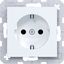 SCHUKO wall socket, Safety Plus, plug-in type, A.x/C.x, matte light white thumbnail 1