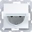 SCHUKO wall socket, self-closing compartment, push-in, A.x/C.x white glass thumbnail 1