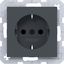 SCHUKO wall socket, Safety Plus, screw terminals, A.x/C.x, anthracite. thumbnail 1