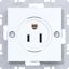 Wall socket USA/CANADA NEMA 5-15 R, screw class, A.x/C.x, white glass thumbnail 1