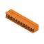 PCB plug-in connector, male header, Dovetails for fixing blocks, THT solder connection, 5.08 mm, Number of poles: 11, 90°, Solder pin length (l): 3.2 mm, tinned, orange, Box thumbnail 2
