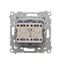 Double socket outlet without earthing, without shutters, (module), Simon 24, IP20, 16A, white thumbnail 2