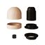 Wood E27 threaded hemispherical lamp holder kit with hidden cable clamp and ferrule cover for lampshade thumbnail 2