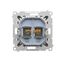IP44 single socket outlets with Schuko earthing and shutters - white flap, cream white/electro white, 16A thumbnail 2