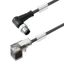 Valve cable (assembled), 90&deg; plug - valve plug, DIN design C (8 mm), M12 = A-coded, Cable length: 1.5 m, PUR, black thumbnail 1