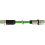 M12 female recept. / M12 male 0° X-cod. shielded PUR 4x2xAWG26 gn 7m thumbnail 1