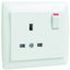 EARTH SOCKET W/SWITCH (BRITISH TYPE) WHITE thumbnail 2