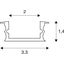 GLENOS recessed linear profile 3314-100,1m,anodised alu. thumbnail 1