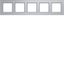 Cover frame 5-way horizontal, A.8, aluminium thumbnail 1