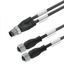 Sensor/actuator line, Connecting line, M12 / M8, Number of poles : 3, 5 m, Twin cabling, socket, straight, Shielded: No, LED: No, Sheath material: PVC, Halogen: Yes thumbnail 1