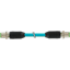 M12 male 0° X-cod./ M12 male 0° D-cod. shielded TPE CAT5e bu 0.3m thumbnail 2